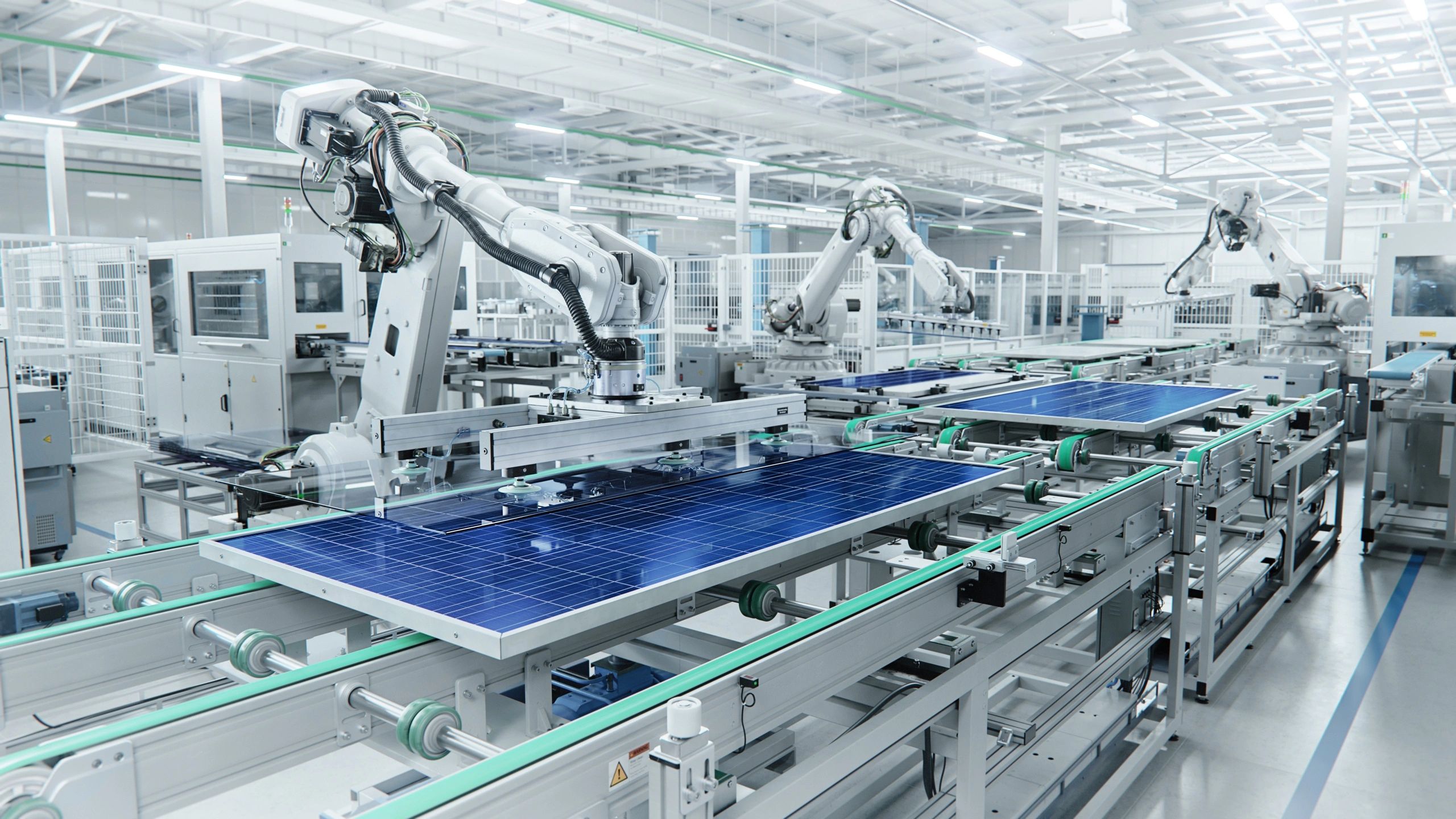 Modern manufacturing production line with automated equipment
