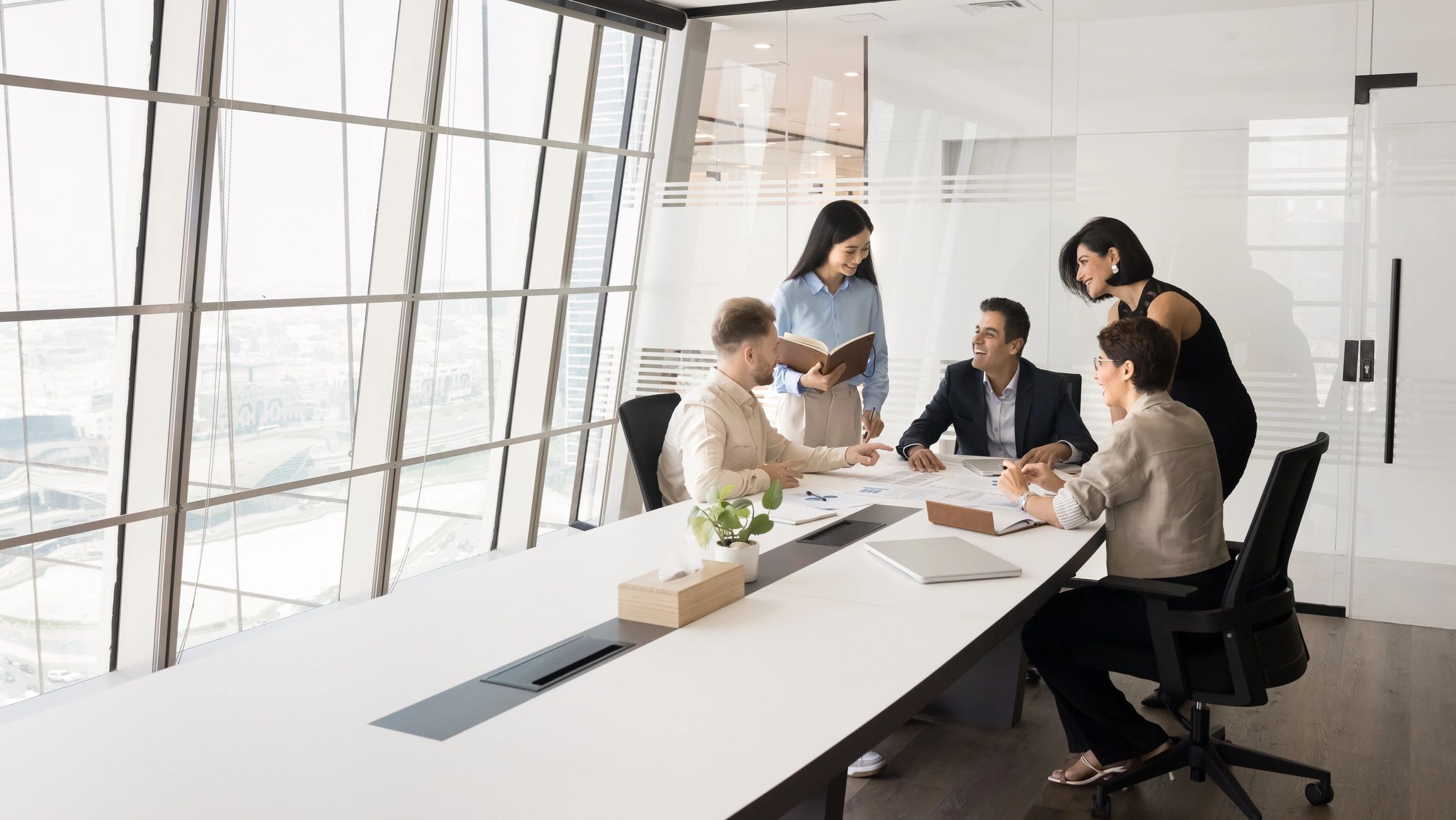 Consulting team in a business strategy meeting